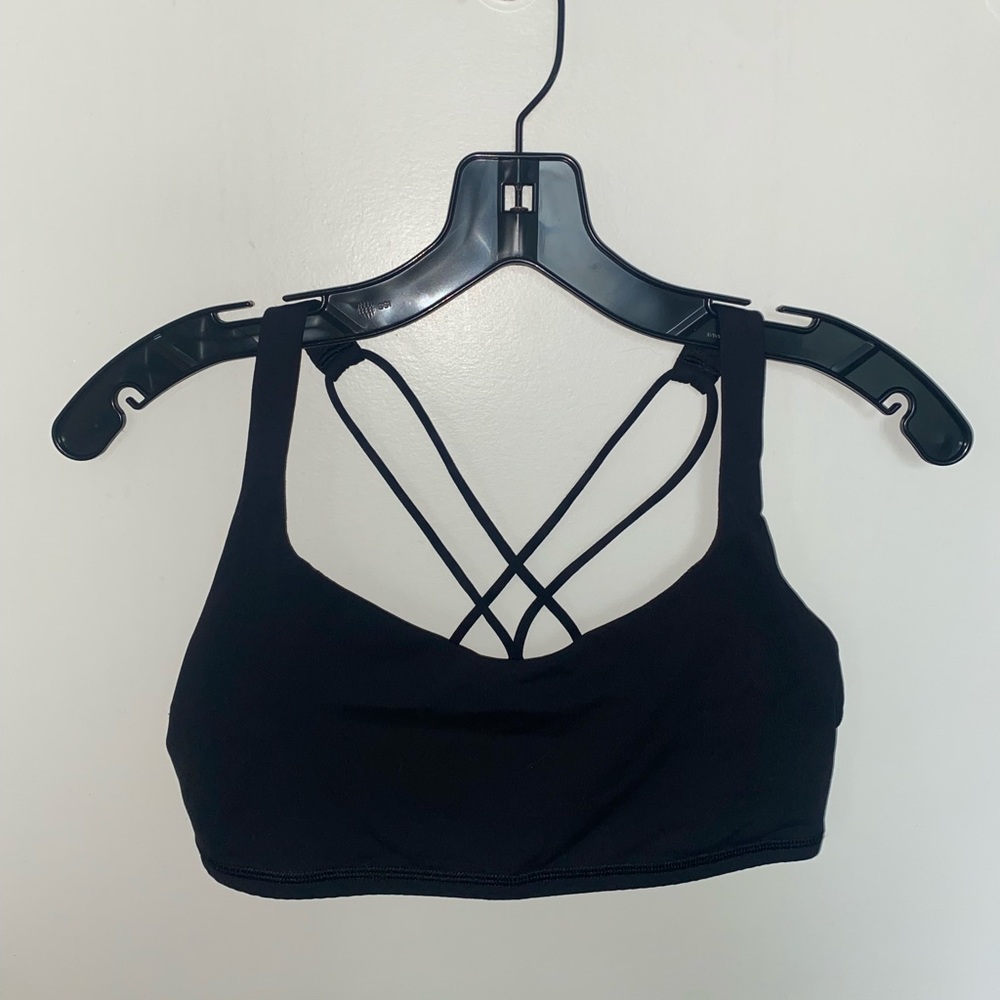 Lululemon Athletics size 8, black, criss-cross sports bra